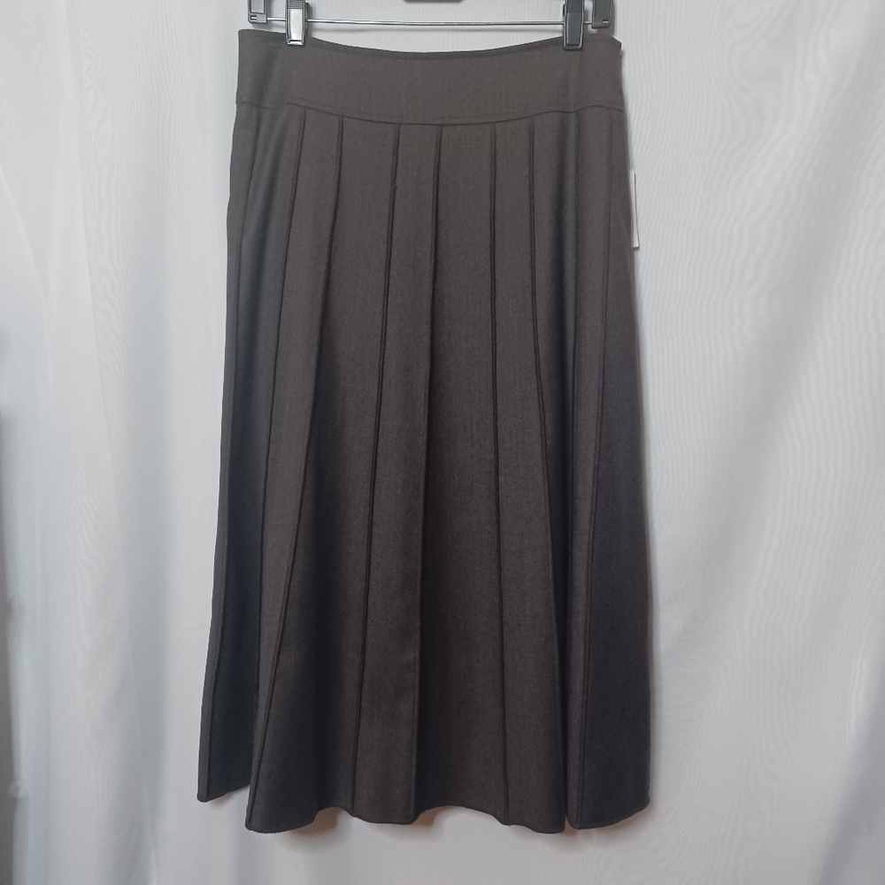 Jse Couture Women's Brown Wool Midi Skirt. SIZE 8